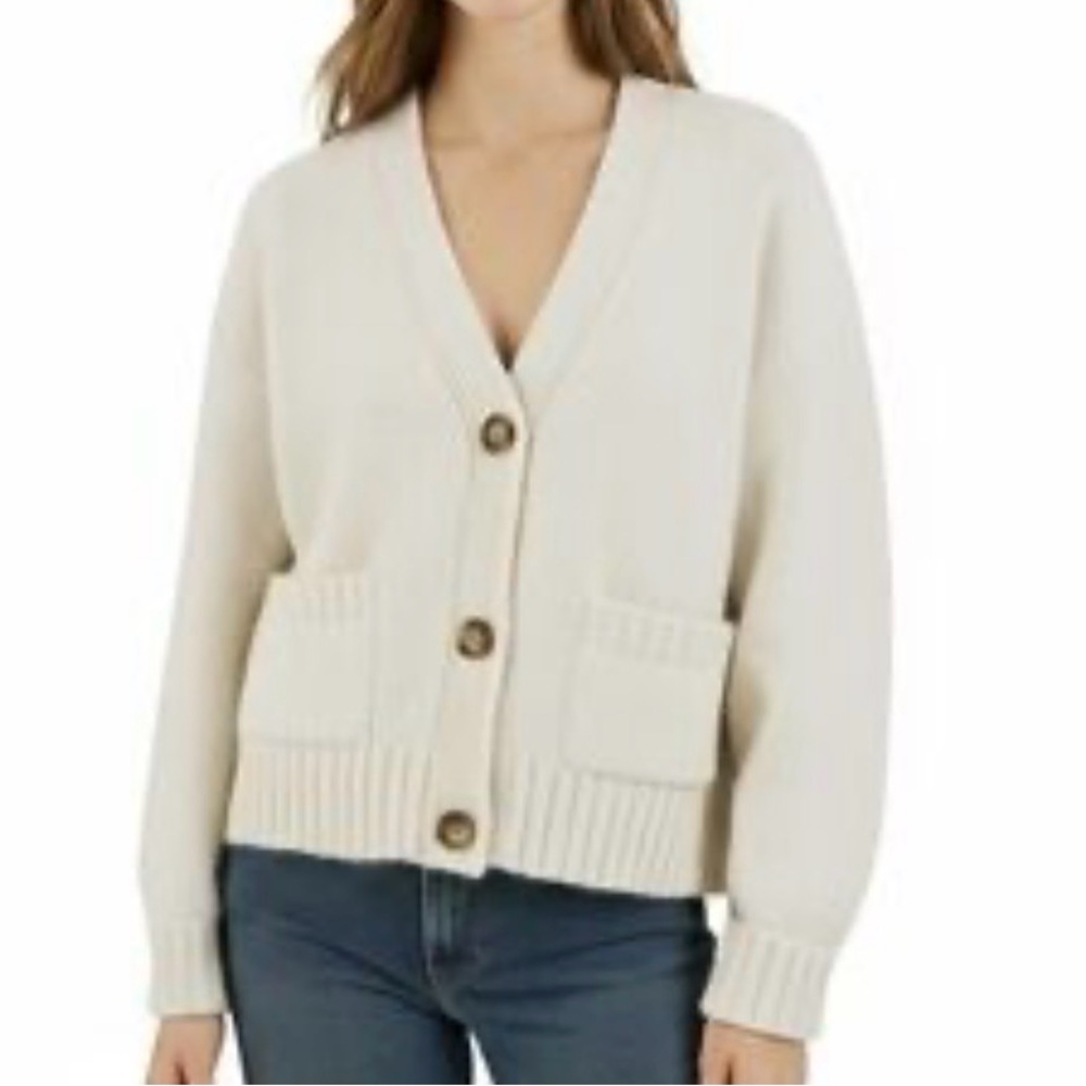 ASTR the Label Chunky Knit V-Neck Cardigan | Cream | NWOT | Size XS